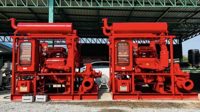 ชุดปั้มน้ำดับเพลิง WORTHINGTON USA เครื่องยนต์ดีเซล DETROIT 8 สูบ ชนปั้ม Splitcase Worthington 8”- 6” / Q : 421 m3/h / H : 106.7 m.fl-s พร้อมตู้ควบคุมการทำงาน