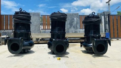 ปั้มจุ่มแช่ไดโว่(Submersible) KSB PUMP ขนาดท่อ 8” / 38 HP / Q : 452 m3/h / H : 15 m / ระบบไฟ 380V