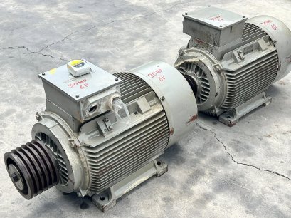 มอเตอร์ไฟฟ้ากำลังรอบช้า SIEMENS GERMANY ขนาด 30 HP 6 POLE / 975 RPM 380V เข้ามา 2 ตัว