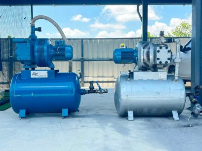 แวคคัมปั้มสุญญากาศ RIETSCHLE GERMANYขนาด 4 HP ถังพัก 250 Litr 380V เข้ามา 2 ตัว