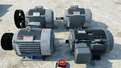 มอเตอร์ไฟฟ้ากำลัง Mitsubishi &amp; Hitachi ขนาด 20 HP ระบบไฟ 380V สภาพสวยพร้อมใช้งาน