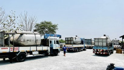 ไซโลผสมวัตถุดิบงานสเตนเลส(Silo Stainless) ขนาด 5000 kg ( 5 ton ) มอเตอร์ต้นกำลัง Mitsubishi 10 HP 380V งานเดิมผสมเม็ดพลาสติก งานสเตนเลสหนาแข็งแรง สภาพสวยตัดมาใหม่ๆ พร้อมใช้งาน