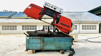 เครื่องเลื่อยสายพานญี่ปุ่น(BANDSAW) AMADA JAPAN Model : H-250-SA มีบัคเก็ตหางส่ง ระบบไฟ 200V (3 สายญี่ปุ่น) สภาพสวยพร้อมใช้