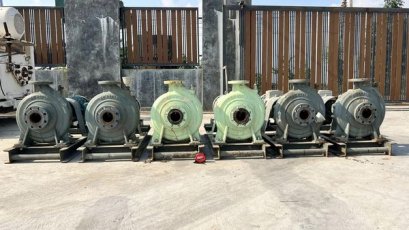 ชุดปั้มน้ำหอยโข่งญี่ปุ่น EBARA JAPAN รุ่น 80 x 65 FS4K ขนาดท่อ 3&rdquo;- 2.5&rdquo; / มอเตอร์ 10 HP 380V สภาพสวยตัดประมูล