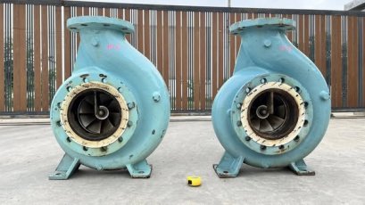 หัวปั้มน้ำหอยโข่งใบสเตนเลส  KSB PUMPS  ปั้มงานยุโรปใบพัดสเตนเลส ขนาด 10”- 8” / H : 38 m / Q : 400 m3/h ใช้กับมอเตอร์ 100 ~ 150 HP สภาพสวยหมุนนิ่ม เข้ามา 2 ตัว