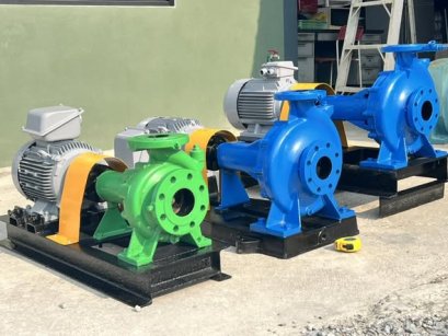 ชุดปั้มน้ำหอยโข่ง KAWAMOTO & TERAL ขนาด 7.5 HP / ท่อ 3”~ 2.5” 380V เข้ามา 3 ชุด