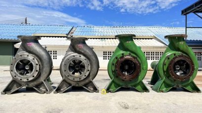 หัวปั้มน้ำหอยโข่งแบบสเตนเลส KSB STAINLESS PUMP ขนาด 10&rdquo;- 8&rdquo; / H : 41 m / Q : 543 m3/h ของตัดประมูลจากไลน์ผลิต งานสเตนเลสเกรดสูงแบรนด์มาตรฐาน