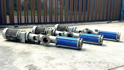 สกรูเพรสสเตนเลสรุ่นงานหนัก  WANGEN GERMANY  ปากท่อ 6” มอเตอร์เกียร์ STOBER ขนาด 15 HP 380V