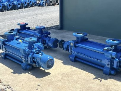 ปั้มมัลติจสเตทหลายใบพัด SULZER WEISE GERMANY งานยุโรปสเตนเลสเกรดพรีเมี่ยม / 4”~ 2” / H : 639 m / Q : 40.3 m3/h ใช้กับมอเตอร์ขนาด 150 ~ 180 HP เข้ามา 3 ตัว