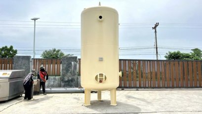 ถังพักลมทรงตั้งขนาดใหญ่(AIR_TANK) ขนาด 6000 Litr สภาพสวยพร้อมใช้