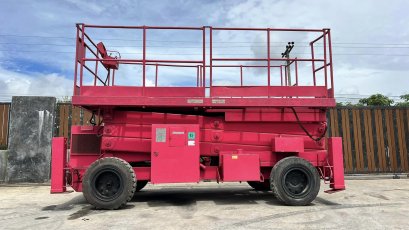 รถกระเช้าเอ็กลิฟท์ญี่ปุ่น(X-Lift) NICHI JAPAN รุ่น SV 091 โหลดน้ำหนัก 900 kg / ยกสูง 9 เมตร / คอนโทรล 2 ตำแหน่ง (บน/ล่าง) เครื่องยนต์ดีเซล ISUZU เครื่องใช้งานได้ปกติ