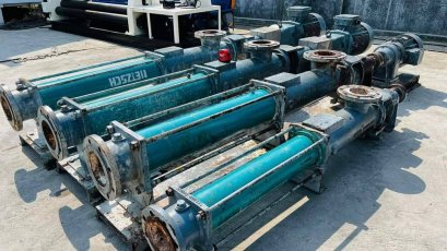 ปั้มสกรูเพรสดูดของข้น(NEMO_PUMP) ขนาดท่อ/ใบสกรู 4” และ 5” ความยาว(เฉพาะสกรู) 160 cm มอเตอร์เกียร์ต้นกำลัง 10 HP และ 15 HP 380V