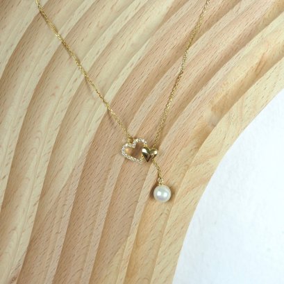 MINIMUS รุ่น II10 สร้อยเงิน92.5 จี้หัวใจไข่มุก