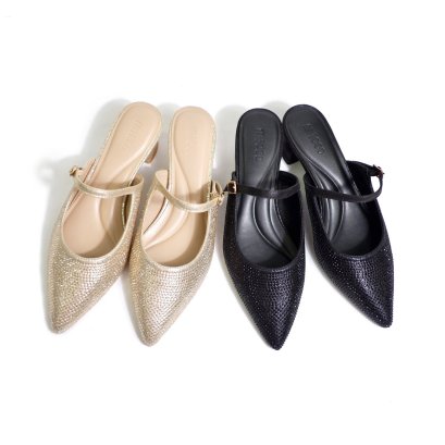 MICCO รองเท้าแตะส้นสูงประดับคริสตัส รุ่น 6089-2