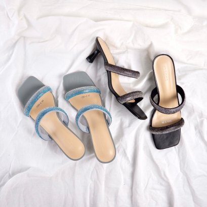 MICCO Rhinestone Heel Sandals Model 1356-2