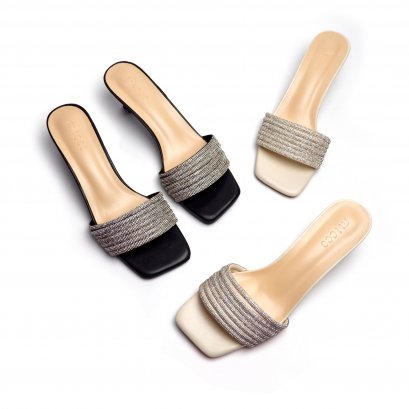 MICCO Heeled Sandals With Rhinestone Detail Model 135-A2