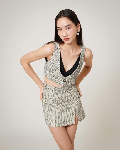 Evie.apparel HOLLY CROP VEST (Cream)