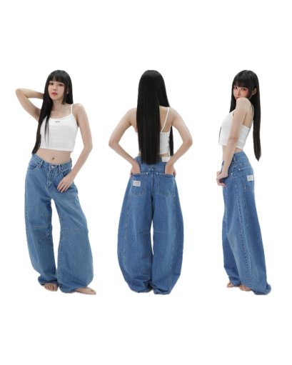 Tivano รุ่น BARREL JEANS BLOSSOM DENIM