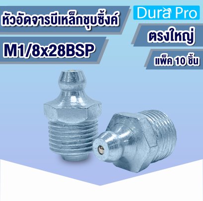 M1/8 หัวอัดจารบี น็อตอัดจารบี หัวน็อตอัดจาระบี เหล็กชุบซิ้งค์