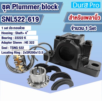 SNL522-619 ชุดตลับลูกปืนพลัมเมอร์บล็อค ( PLUMMER BLOCK HOUSING ) สำหรับเพลา 4 นิ้ว