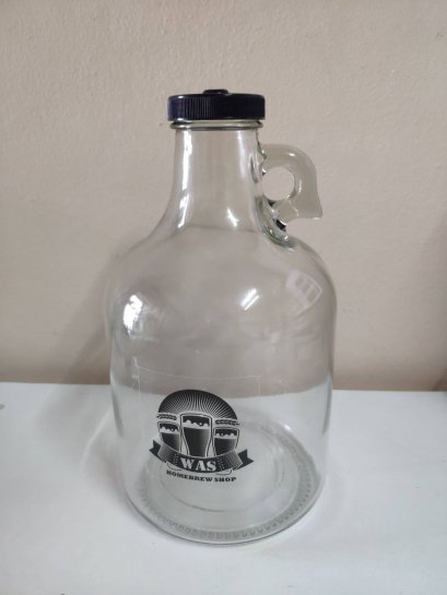 ขวดแก้วคาร์บอยหมักปริมาณ 2 ลิตร พร้อมฝาเจาะรู