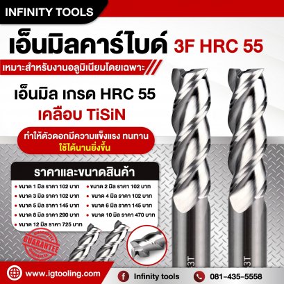 เอ็นมิลคาร์ไบด์ 3F 55HRC