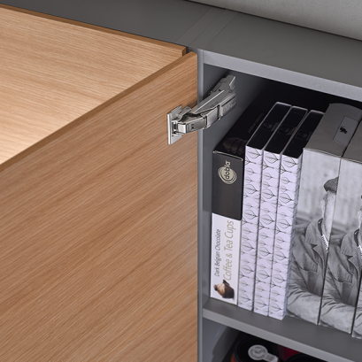 CLIP top BLUMOTION for thin doors: The special new hinge with integrated dampening