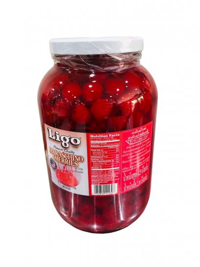 เชอรี่ก้านใหญ่ Maraschino ตรา Ligo (ขวดใหญ่)