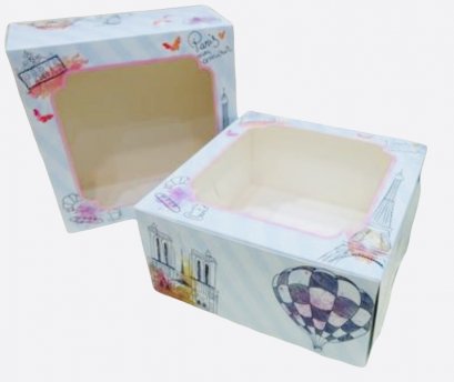 ก.24.5xย.24.5xส.10.5 cm กล่องเค้ก 2 ปอนด์ ลายปารีส