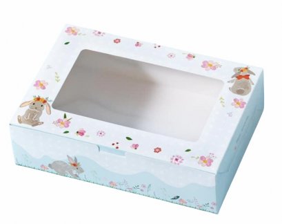 ก15xย.22xส.6.2 cm กล่องทรงแบน ลาย แรบบิท การ์เด้น