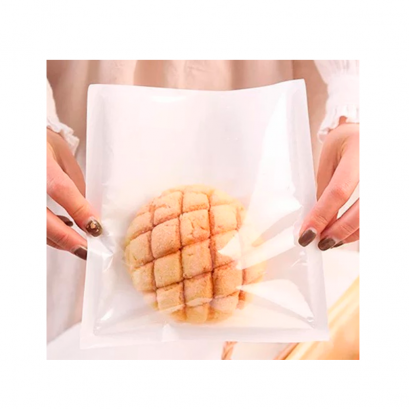 ถุงใส่ขนมปังหน้าใส ด้านหลังเป็นกระดาษเคลือบ-สีขาว