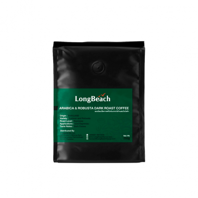 ลองบีชเมล็ดกาแฟคั่วเข้มอาราบิก้าผสมโรบัสต้า
