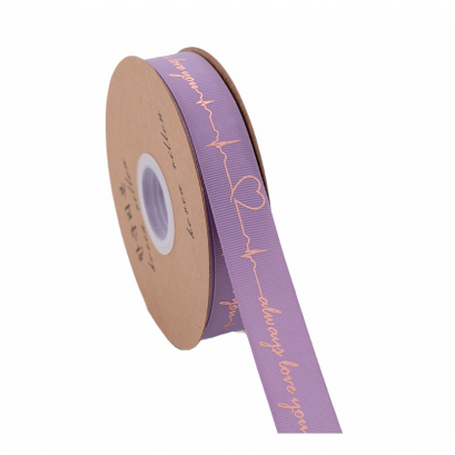 ริบบิ้นลายคลื่นหัวใจ-สีม่วง