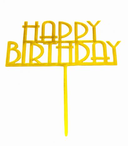 ป้ายปักเค้กอะคริลิค HBD แบบที่ 17