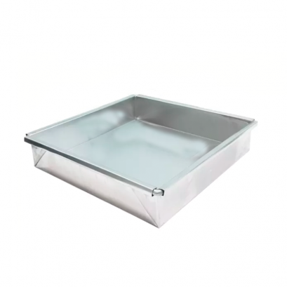 7 x 7 x 1 1/2 นิ้ว ขอบตรง ถาดอลูมิเนียม