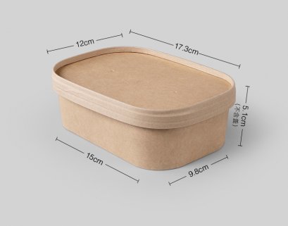 กล่องคราฟทรงผืนผ้า พร้อมฝากระดาษ