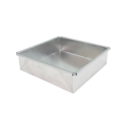 8 x 8 x 2 นิ้ว ขอบตรง ถาดอลูมิเนียม