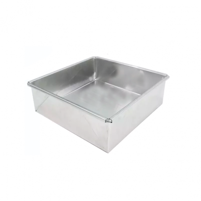 6 x 6 x 2 นิ้ว ขอบตรง ถาดอลูมิเนียม