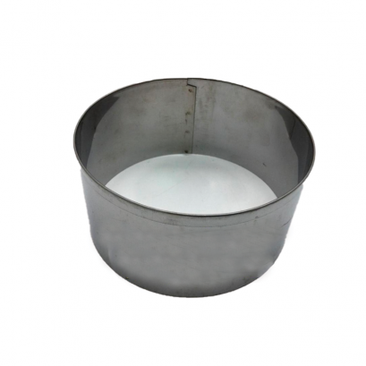 1/4 ปอนด์ (4&quot;x2&quot;) วงเค้กสแตนเลสบาง กลม / แบบไม่มีขอบ