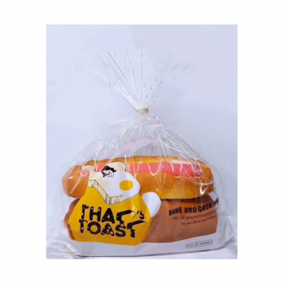 ถุงขนมปังปอนด์แบบใส ลายTHAT’S TOAST สีส้ม