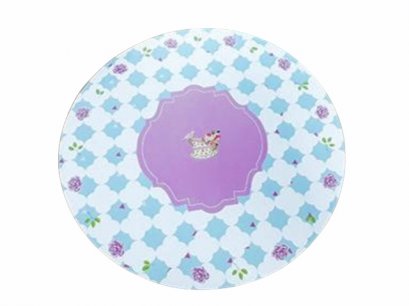 1 ปอนด์ ฐานรองเค้กฟ้าขาว ลายดอกไม้