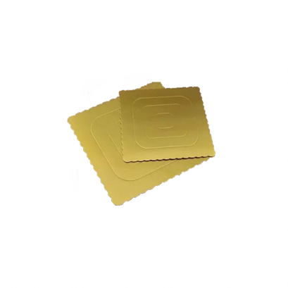 ฐานรองเค้กสีทองอย่างหนา (เหลี่ยม)