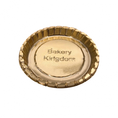 ถาดรองเค้กพลาสติกสีทอง(กลม)