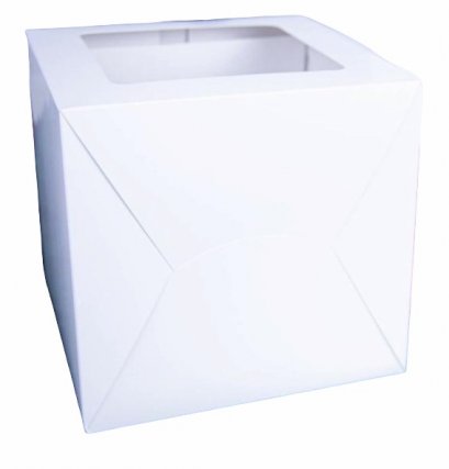 ก.21xย.21xส.20 cm กล่องเค้ก 1 ปอนด์ขาว ทรงสูง 20 ซม.