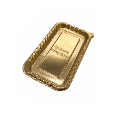 ถาดรองเค้กพลาสติกสีทอง(สี่เหลี่ยมผืนผ้า)