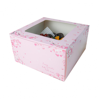 ก.24.5xย24.5xส.15 cm กล่องเค้ก 2 ปอนด์ ลาย ซากุระการ์เด้น(ทรงสูง)