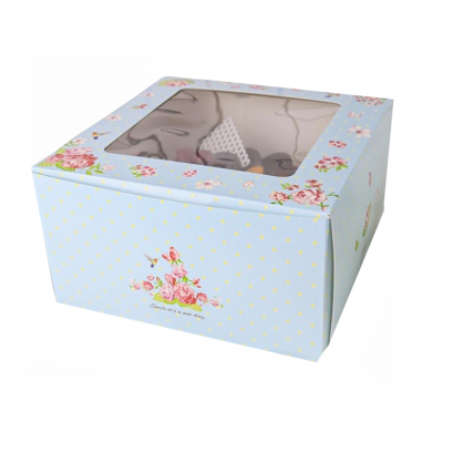 ก.24.5xย24.5xส.15 cm กล่องเค้ก 2 ปอนด์ ลาย โรสการ์เด้น (ทรงสูง)