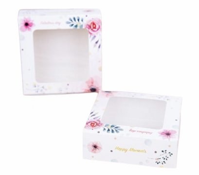 ก.8.1xย.8.1xส.2.8 cm กล่องบราวนี่ 1 ชิ้น ลายกุหลาบ