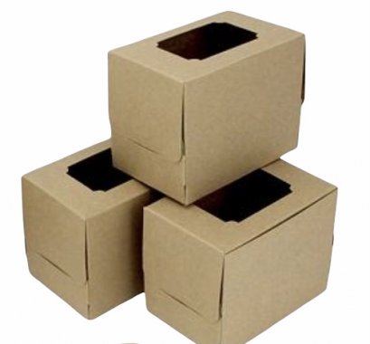 ก.7.5xย11.5xส9 cm กล่องเค้ก 1 ชิ้น น้ำตาล(คราฟ)