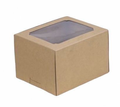 ก.12.5xย.15xส.10 cm กล่องเค้ก 2 ชิ้น สีน้ำตาล(คราฟ)